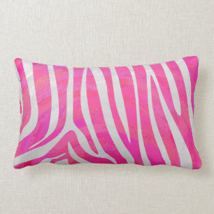 Zebra Heet Roze en Wit Print Kussen