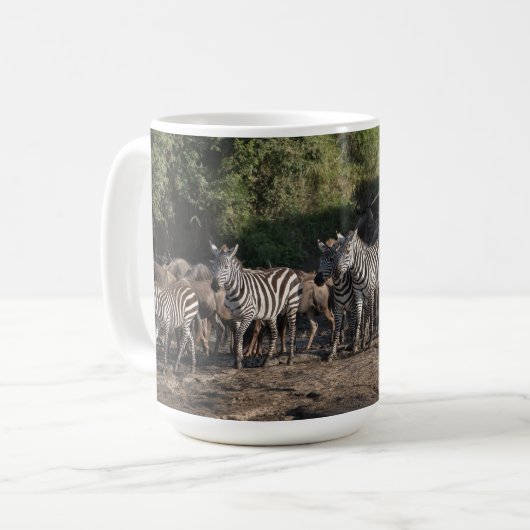 Zebra Herd Persoonlijke naam Gift Mok (Voorkant links)
