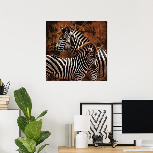 Zebra Herfst Stripes LARGE poster, afdrukken, wand Poster (Thuiskantoor)