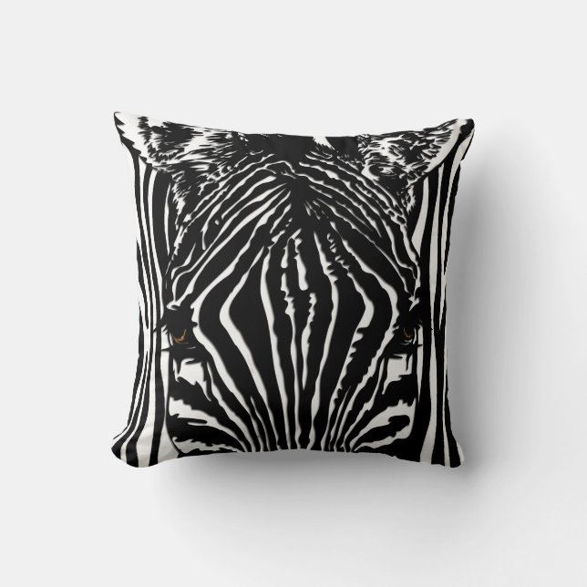 Zebra Hoofd Kussen (Voorkant)