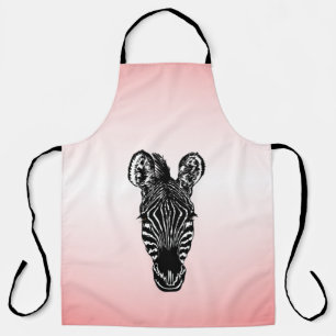 Zebra Hoofd op Roze Schort
