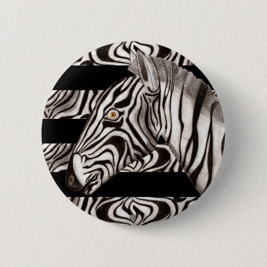 Zebra hoofd ronde button 5,7 cm (Voorkant)