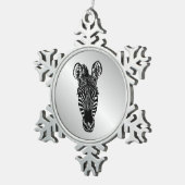 Zebra hoofd tin sneeuwvlok ornament (Rechts)