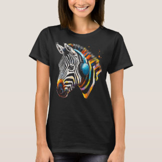 Zebra Hoofdtelefoon Kunstwerk Muziek Dier Motief Z T-shirt