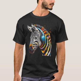 Zebra Hoofdtelefoon Kunstwerk Muziek Dier Motief Z T-shirt