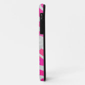 Zebra Hot Pink en White met Monogram Case-Mate iPhone Case (Achterkant/links)
