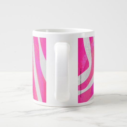 Zebra Hot Pink en White met Monogram Jumbo Mok (Achterkant)