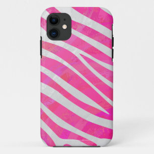 Zebra Hot Pink en White Print iPhone 11 Hoesje