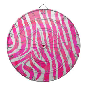 Zebra Hot Pink en White Print Dartbord