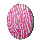Zebra Hot Pink en White Print Dartbord (Voorkant Rechts)