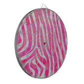 Zebra Hot Pink en White Print Dartbord (Voorkant Links)