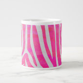 Zebra Hot Pink en White Print Jumbo Mok (Voorkant)