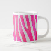 Zebra Hot Pink en White Print Jumbo Mok (Rechts)