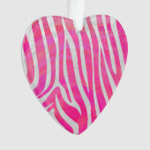Zebra Hot Pink en White Print Ornament (voorkant)