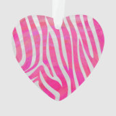 Zebra Hot Pink en White Print Ornament (achterkant)