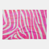 Zebra Hot Pink en White Print Theedoek (Horizontaal)