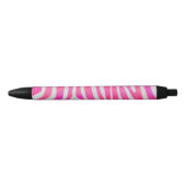 Zebra Hot Pink en White Print Zwarte Inkt Pen (Voorkant)