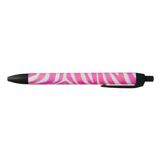 Zebra Hot Pink en White Print Zwarte Inkt Pen (Bodem)