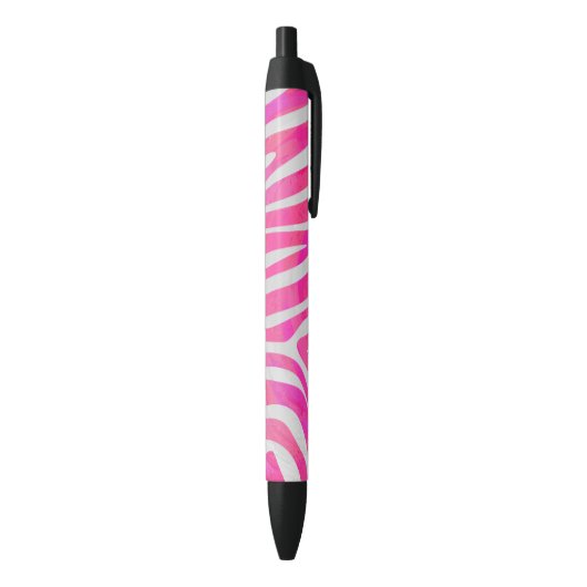 Zebra Hot Pink en White Print Zwarte Inkt Pen (Achterkant (Verticaal))