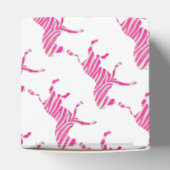 Zebra Hot Pink en White Silhouette Bedankdoosjes (Bovenkant)