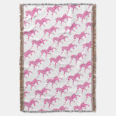 Zebra Hot Pink en White Silhouette Deken (Voorkant Verticaal)