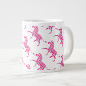 Zebra Hot Pink en White Silhouette Jumbo Mok (Voorkant rechts)