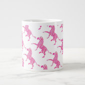 Zebra Hot Pink en White Silhouette Jumbo Mok (Voorkant)