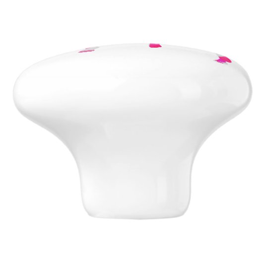 Zebra Hot Pink en White Silhouette Keramische Knop (Zijkant)