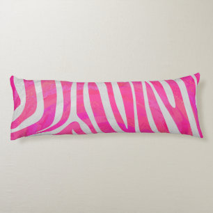 Zebra Hot Pink en White Silhouette Lichaamskussen