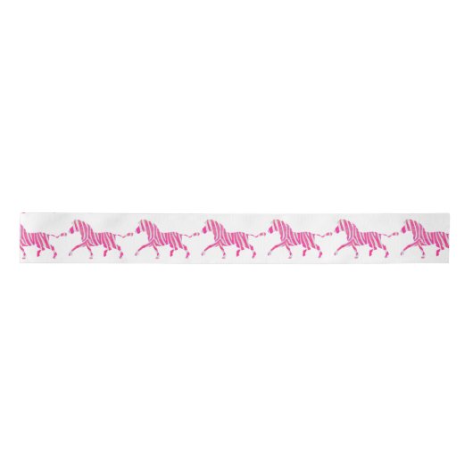Zebra Hot Pink en White Silhouette Lint (Voorkant)