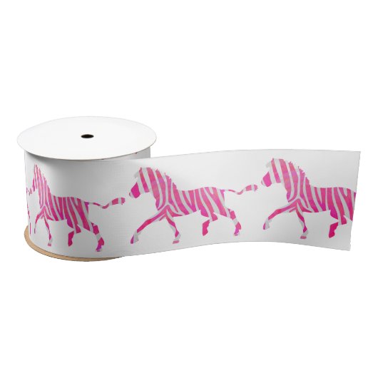 Zebra Hot Pink en White Silhouette Lint (Spoel)