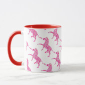 Zebra Hot Pink en White Silhouette Mok (Links)