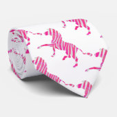 Zebra Hot Pink en White Silhouette Stropdas (Opgerold)