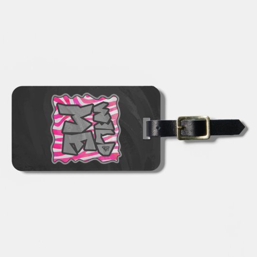 Zebra Hot Pink en White Wild Me Bagagelabel (Voorkant horizontaal)