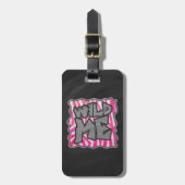 Zebra Hot Pink en White Wild Me Bagagelabel (Voorkant verticaal)