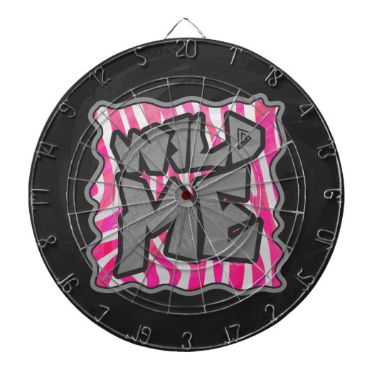 Zebra Hot Pink en White Wild Me Dartbord (Voorkant)