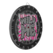 Zebra Hot Pink en White Wild Me Dartbord (Voorkant Links)