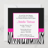 Zebra Hot Pink Photo Quinceanera Invitations (Dos)