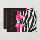 Zebra Hot Rose Bow RSVP (Devant / Derrière)