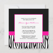 Zebra Hot-roze foto-Afstuderen Kaart (Achterkant)