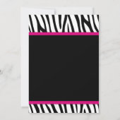 Zebra Hot-Roze gedrukte Bow Graduation Party Kaart (Achterkant)