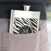 Zebra huid | Aangepaste monogram fles Flacon (Voorbeeld)