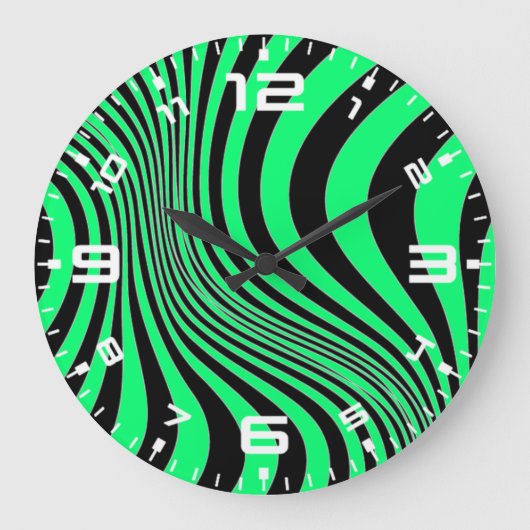 Zebra Huid Print Textuur Patroon Grote Klok (Voorkant)