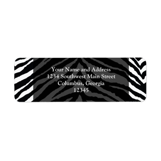 Zebra huidafdruk etiket (Voorkant)