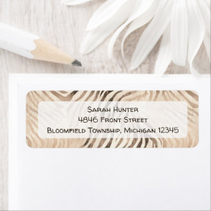 Zebra Huiddier, oerwoud safari retouradres Etiket