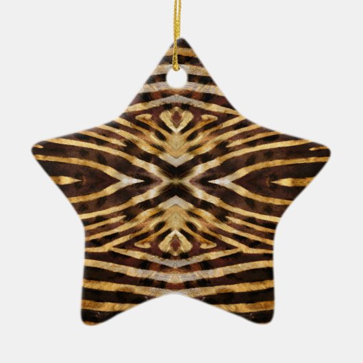 Zebra huidpatroon keramisch ornament (Voorkant)