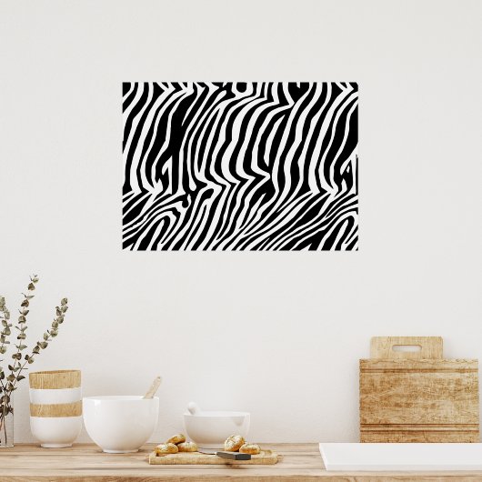 Zebra huidpatroon poster (Keuken)