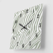 Zebra huidpatroon vierkante klok (Hoek)