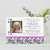 Zebra Imprimer: 9e anniversaire Invitations (Debout devant)