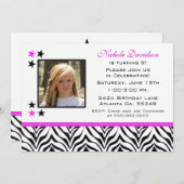Zebra Imprimer: 9e anniversaire Invitations (Devant / Derrière)